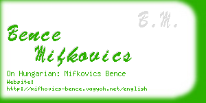 bence mifkovics business card